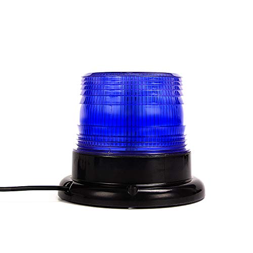 Faro rotante a LED, blu, per auto, rimorchi, roulotte, SUV - base magnetica - 12V/80V