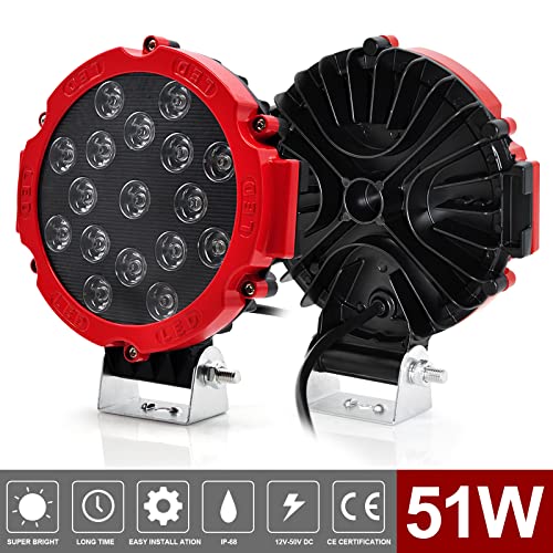 2Pcs LED Rückfahrscheinwerfer 12v Tractor, Led Strahler 24v Fernlicht Zusatzscheinwerfer für Boot Campervan LKW Transporter Wrangler Traktor PKW