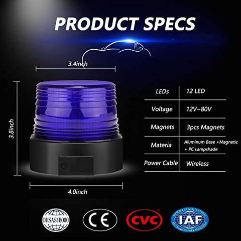 LED Rundumkennleuchte Blau Rundumleuchte für Auto Anhänger Wohnwagen S –  Antom Direct