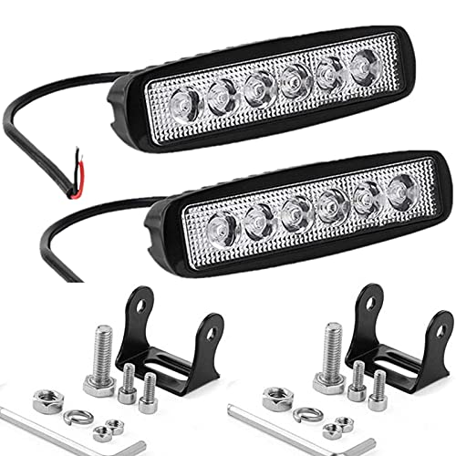 2 luci di retromarcia a LED da 15 cm per trattori, luci di lavoro a LED impermeabili da 18 W, faretti piatti da 12 V per motociclette, trattori, pick-up e Jeep
