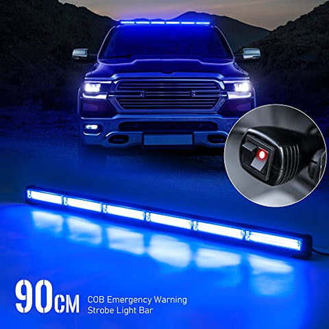 90 cm LED Rundumkennleuchte 60W Blau Rundumleuchte für Auto Anhänger W