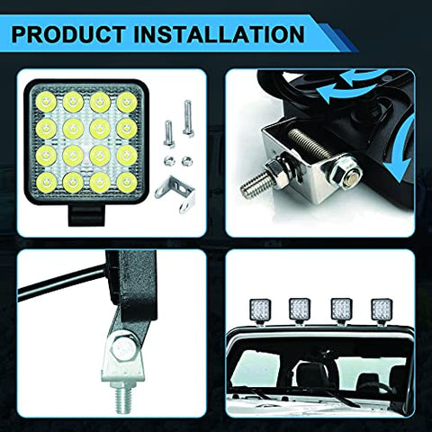 10x 48W LED Arbeitsscheinwerfer IP68 - Offroad Beleuchtung Für Jeep, Traktor, Bagger