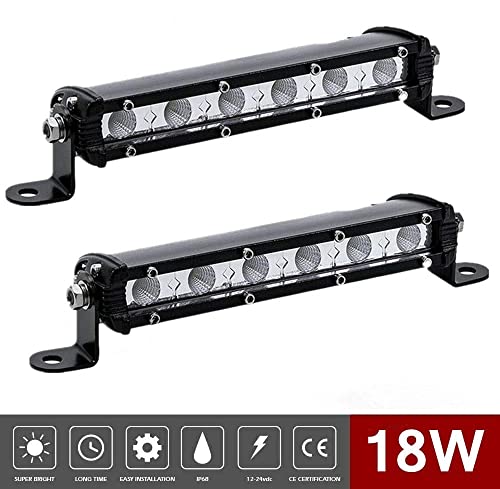 Luce di retromarcia a LED da 18 cm per trattore, faretto piatto da lavoro a LED impermeabile da 18 W, 12 V, per moto, trattore, pick-up, Jeep, camper.