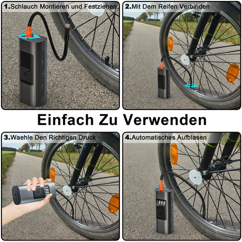 Elektrische Akku Luftpumpe Auto Reifen Druckluft Fahrrad/Motorrad